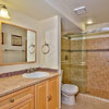 Bathroom Remodel Woodinville, WA: New Custom 3x5 Walk-In Shower with 4x4 Porcelain Shower Floor and 13x13 Procelain Tile Shower Surround and 1/4 thick framed Glass enclosure