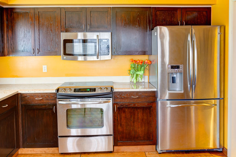 Picture of the final product from cabinet refinishing video tutorial.